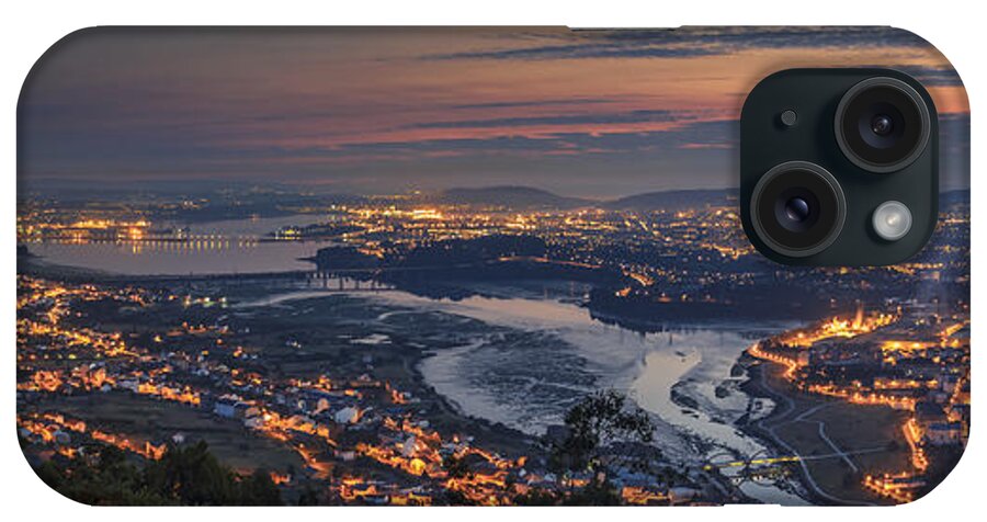 Ancos iPhone Case featuring the photograph Ferrol's Ria Panorama from Mount Ancos Galicia Spain #1 by Pablo Avanzini