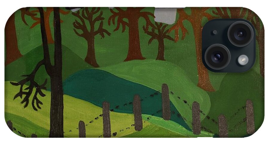 Trees iPhone Case featuring the painting Forest Moderna #1 by Erika Jean Chamberlin