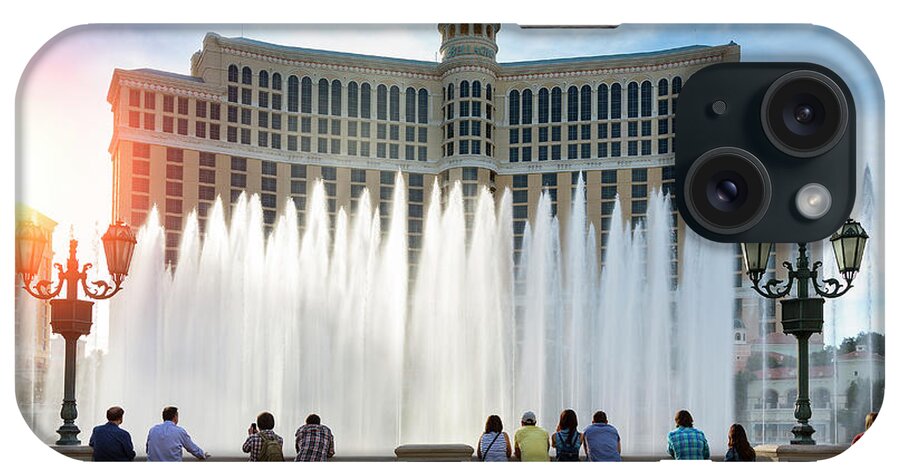 People iPhone Case featuring the photograph Fountains Of Bellagio, Bellagio Resort #1 by Sylvain Sonnet