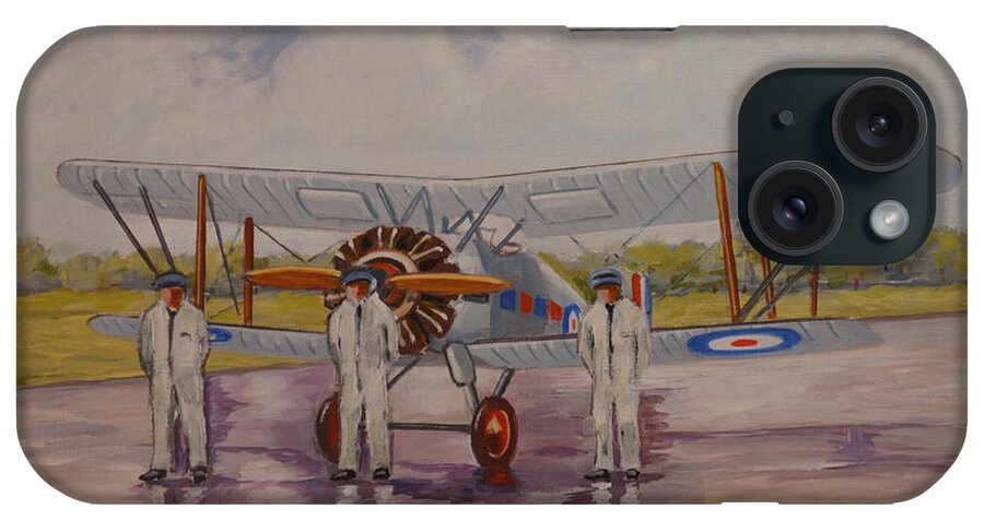 Classic Aircraft iPhone Case featuring the painting Gloster Gamecock #1 by Murray McLeod