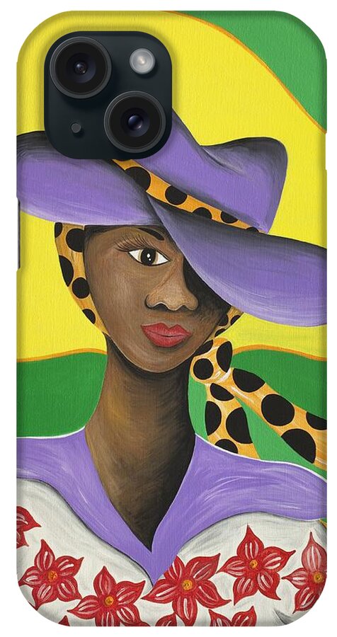 Gullah Art iPhone Case featuring the painting Hat Appeal by Patricia Sabreee