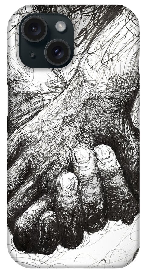Emotional iPhone Case featuring the digital art Holding Hands #1 by Michael Volpicelli