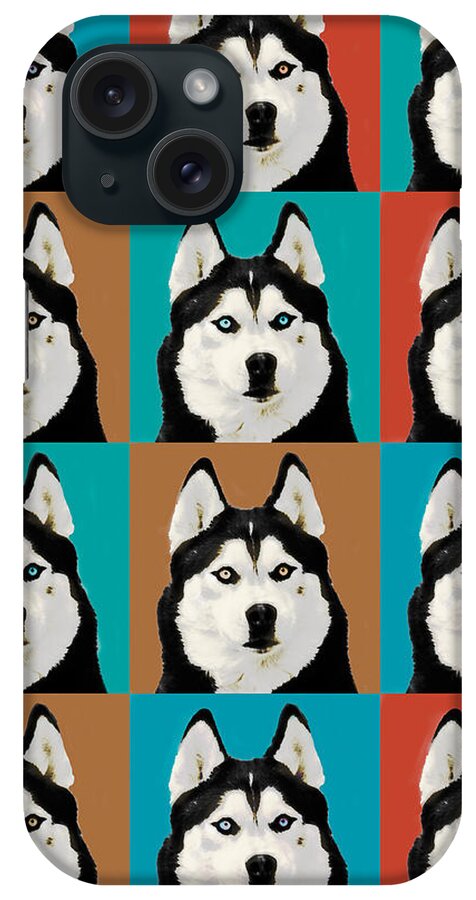 Husky Face iPhone Case featuring the photograph Husky Pop Art #2 by Susan Stone