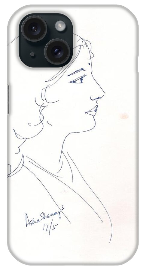 Indian Woman iPhone Case featuring the painting Indian woman #2 by Asha Sudhaker Shenoy