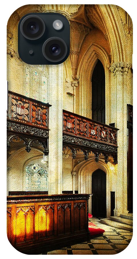 Reland iPhone Case featuring the photograph Interior of Gothic Revival Chapel. Streets of Dublin.Gothic Collection #1 by Jenny Rainbow
