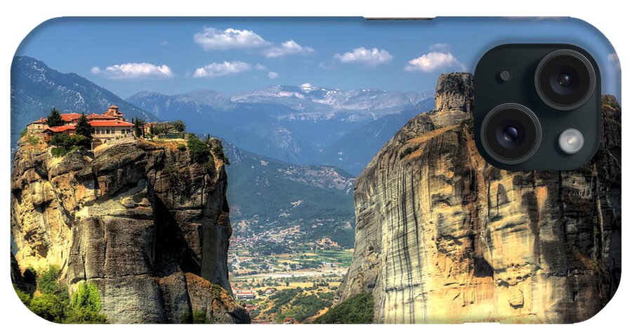 Greece iPhone Case featuring the photograph Kalambaka beneath the Meteora of Greece by Micah Goff
