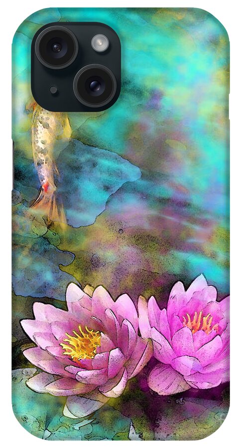 Koi Art iPhone Case featuring the photograph Koi morning mist #1 by Gina Signore