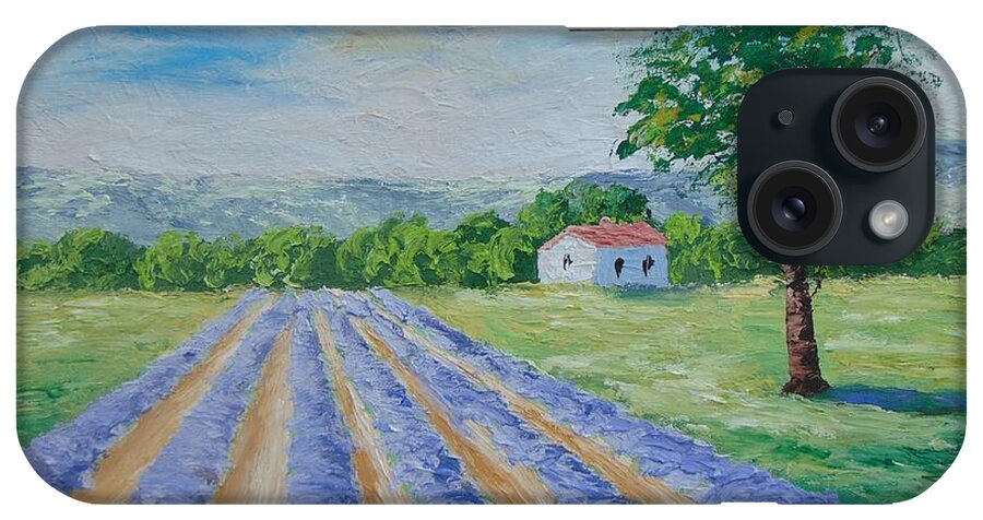 Provence iPhone Case featuring the painting Lavender field #1 by Frederic Payet