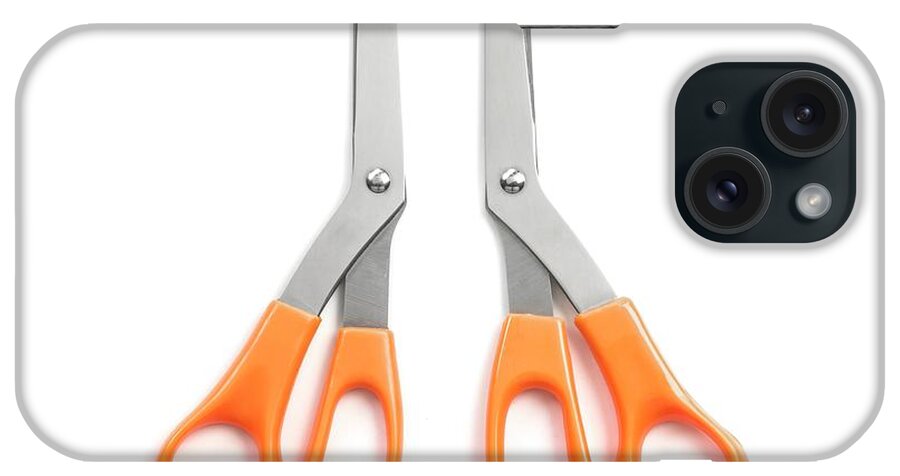 Square Image iPhone Case featuring the photograph Left And Right Handed Scissors #1 by Science Photo Library