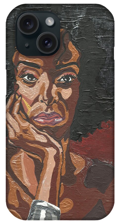 Model iPhone Case featuring the painting Mahogany #1 by Rachel Natalie Rawlins