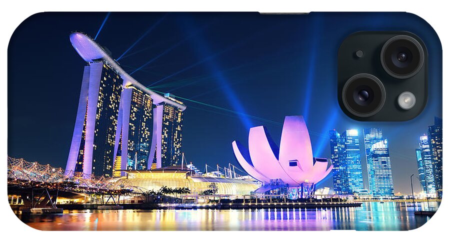 Singapore iPhone Case featuring the photograph Marina Bay Sands #1 by Songquan Deng