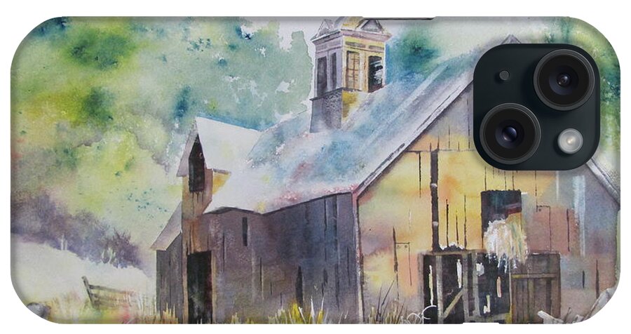 Vermont Barn iPhone Case featuring the painting Middlebury Barn Summer by Amanda Amend