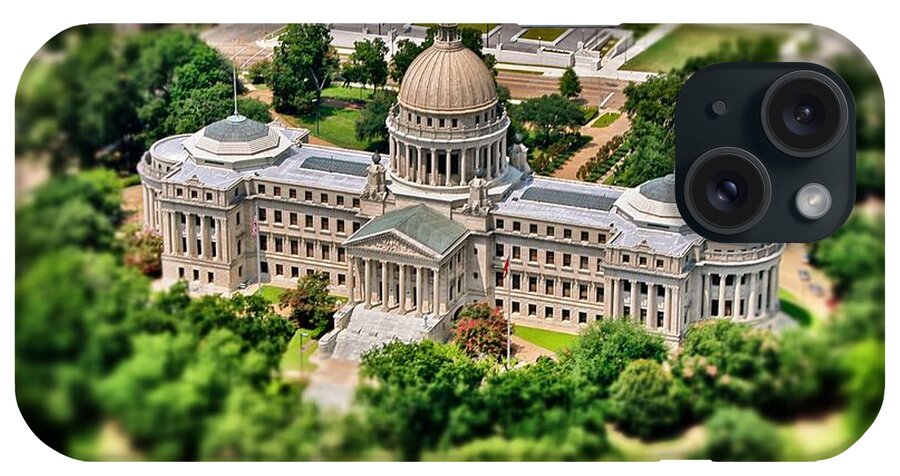 Mississippi iPhone Case featuring the photograph Mississippi State Capitol Aerial #1 by Jim Albritton