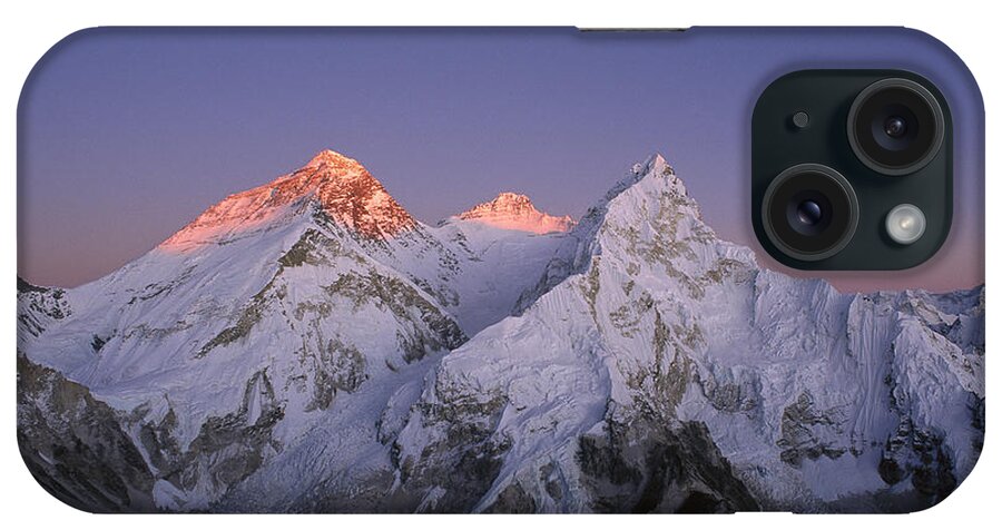 Feb0514 iPhone Case featuring the photograph Moon Over Mount Everest Summit by Grant Dixon