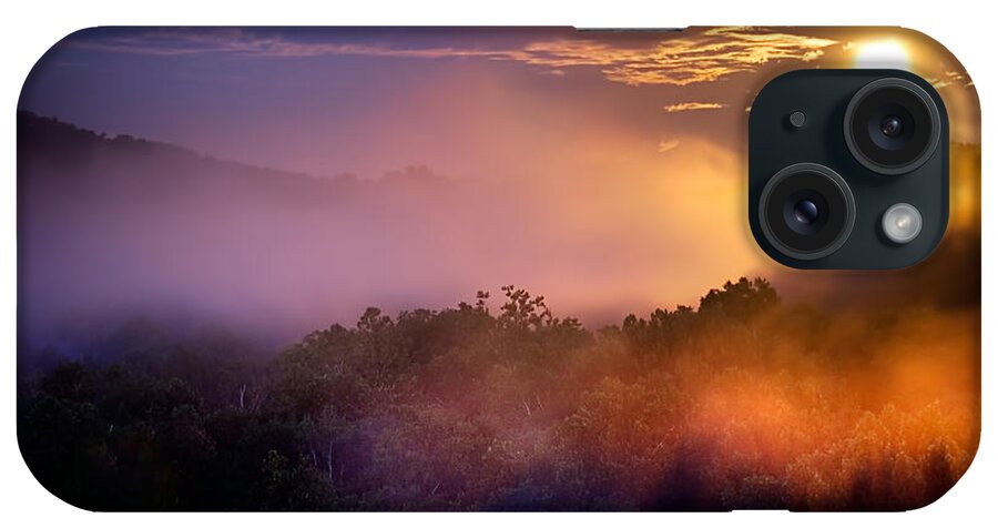 2011 iPhone Case featuring the photograph Moon setting in Mist #1 by Robert Charity
