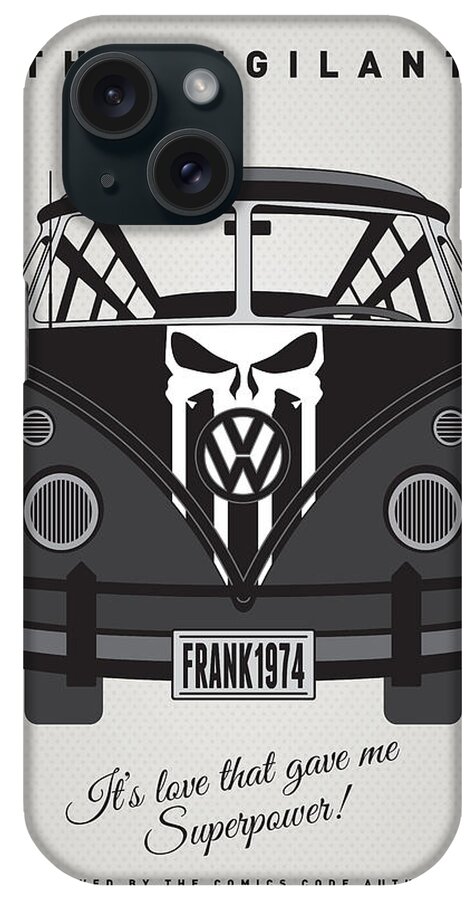 Superheroes iPhone Case featuring the digital art MY SUPERHERO-VW-T1-Punisher #1 by Chungkong Art