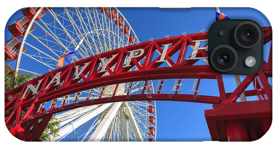 Architecture iPhone Case featuring the photograph Navy Pier Ferris Wheel #1 by Raul Rodriguez