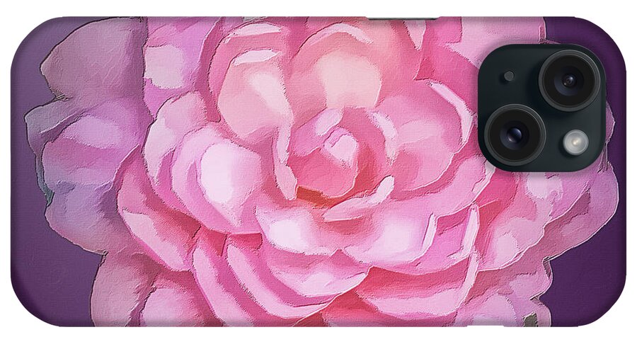 Camelia iPhone Case featuring the digital art Pink Camelia by Frank Lee