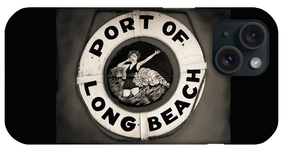 Port Of Long Beach iPhone Case featuring the photograph Port Of Long Beach Life Saver vin By Denise Dube by Denise Dube