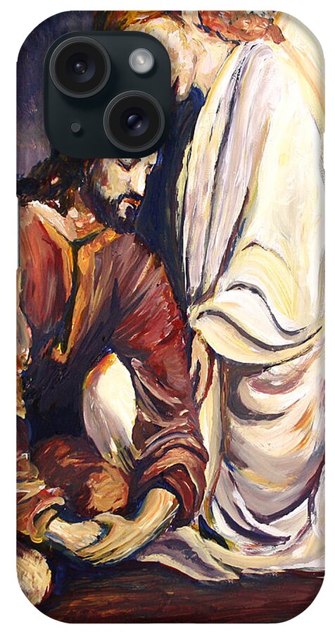 Jesus iPhone Case featuring the painting Agony in The Garden by Frank Botello