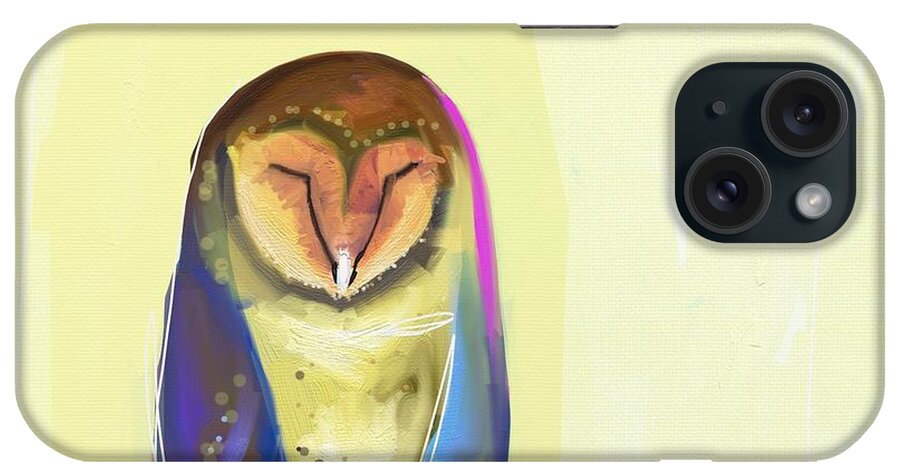 Owl iPhone Case featuring the painting Quiet Owl #2 by Cathy Walters