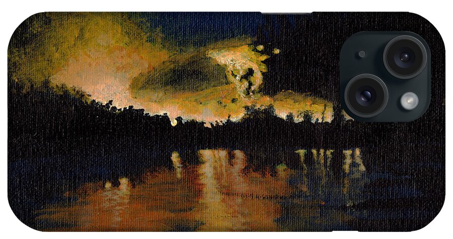 Fire Scene iPhone Case featuring the painting Reflecting Fire by Davend Dom
