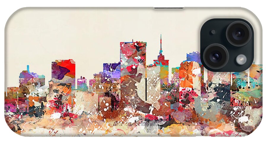 Richmond Vitginia Skyline iPhone Case featuring the painting Richmond Virginia Skyline #1 by Bri Buckley
