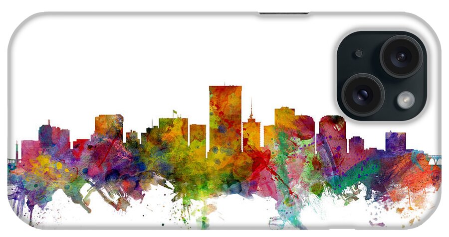 United States iPhone Case featuring the digital art Richmond Virginia Skyline #1 by Michael Tompsett