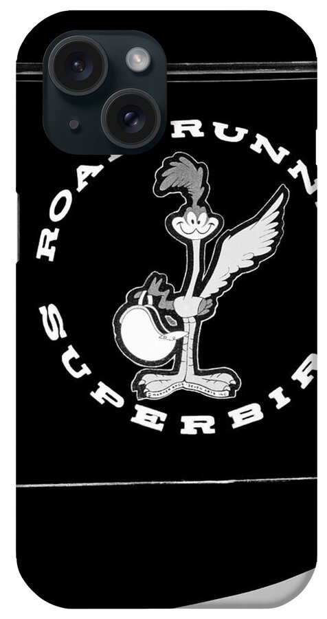 Road Runner Superbird Emblem iPhone Case featuring the photograph Road Runner Superbird Emblem #1 by Jill Reger