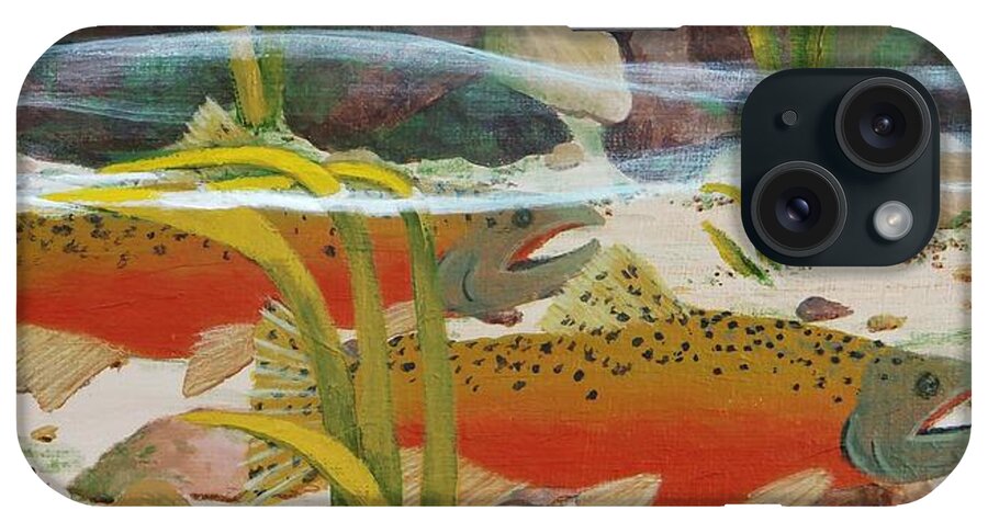 Print iPhone Case featuring the painting Salmon by Katherine Young-Beck