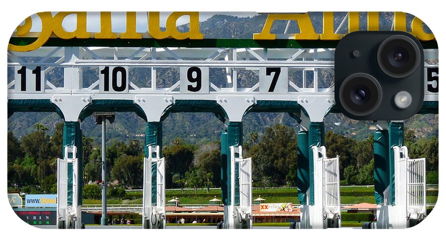 Horse Racing iPhone Case featuring the photograph Santa Anita Starting Gate #1 by Jeff Lowe
