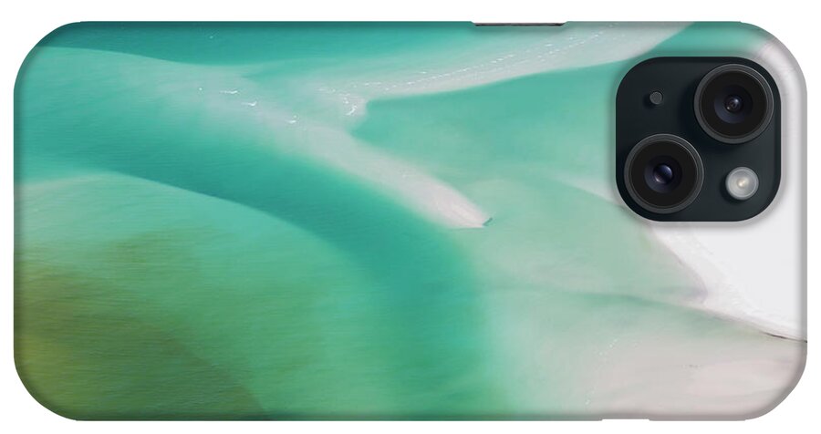 Abstract iPhone Case featuring the photograph Sea And Fresh Water Covering Beach #1 by Peter Adams