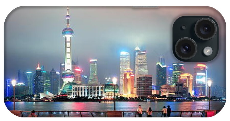 Shanghai iPhone Case featuring the photograph Shanghai skyscrapers #1 by Songquan Deng