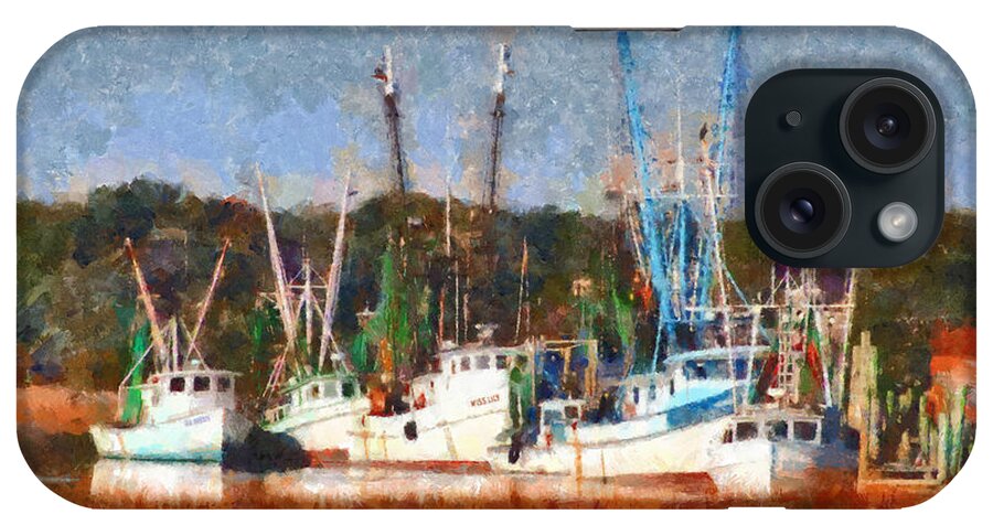 Trawler iPhone Case featuring the painting Shrimp Boats Too #1 by Lynne Jenkins