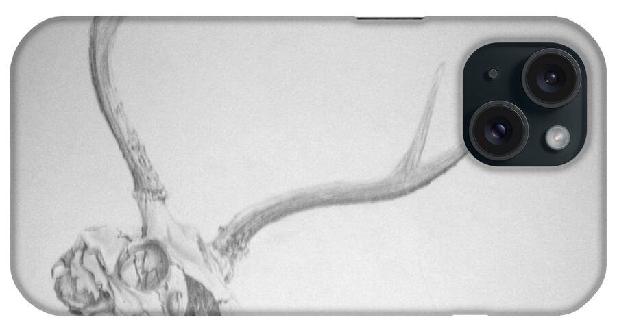 Skull iPhone Case featuring the drawing Skull #1 by Tamir Barkan