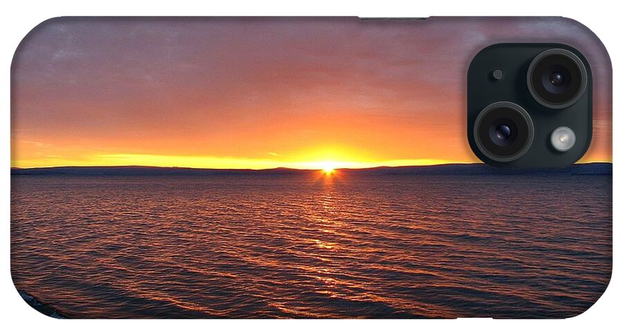 Ulaanbaatar iPhone Case featuring the photograph Sunrise at Lake Khuvsgul #1 by Diane Height