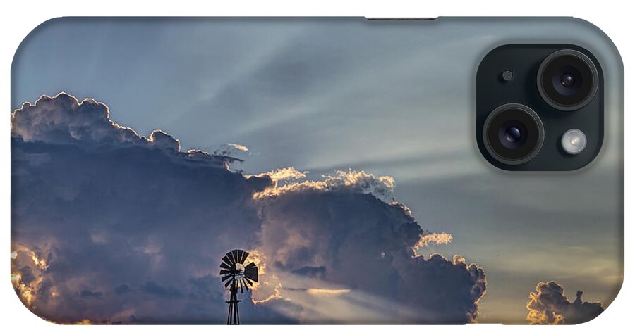 Kansas iPhone Case featuring the photograph Sunset and Windmill #1 by Rob Graham
