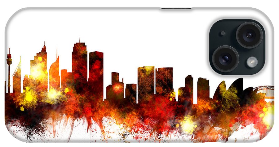 Sydney iPhone Case featuring the digital art Sydney Australia Skyline #1 by Michael Tompsett
