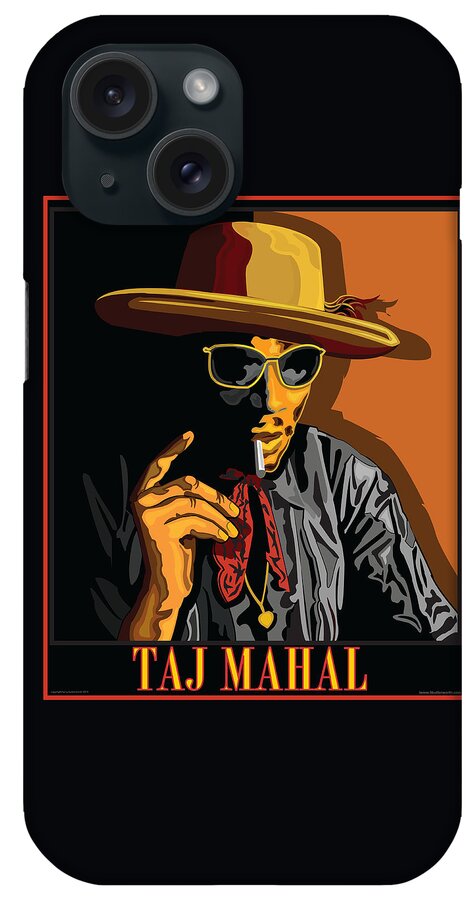  Taj Mahal iPhone Case featuring the digital art Taj Mahal Blue Musician by Larry Butterworth