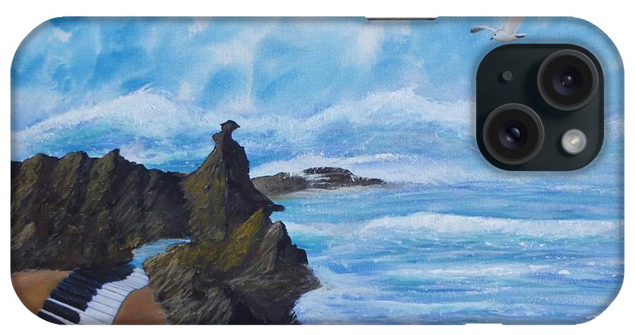 Seascape iPhone Case featuring the painting Tempest for Piano in C #1 by Tony Rodriguez