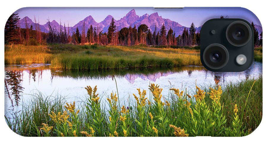 Scenics iPhone Case featuring the photograph Teton Sunrise #1 by Steve Burns