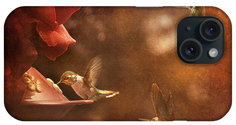 Vintage iPhone Case featuring the photograph The Hummingbird Feeder #1 by Cindy Singleton