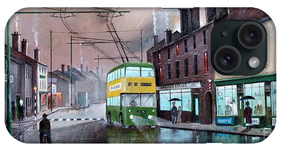 England iPhone Case featuring the painting The Last Trolley Bus - England by Ken Wood