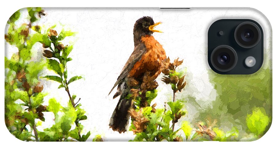 Robin iPhone Case featuring the photograph The Robin Sings #2 by John Freidenberg