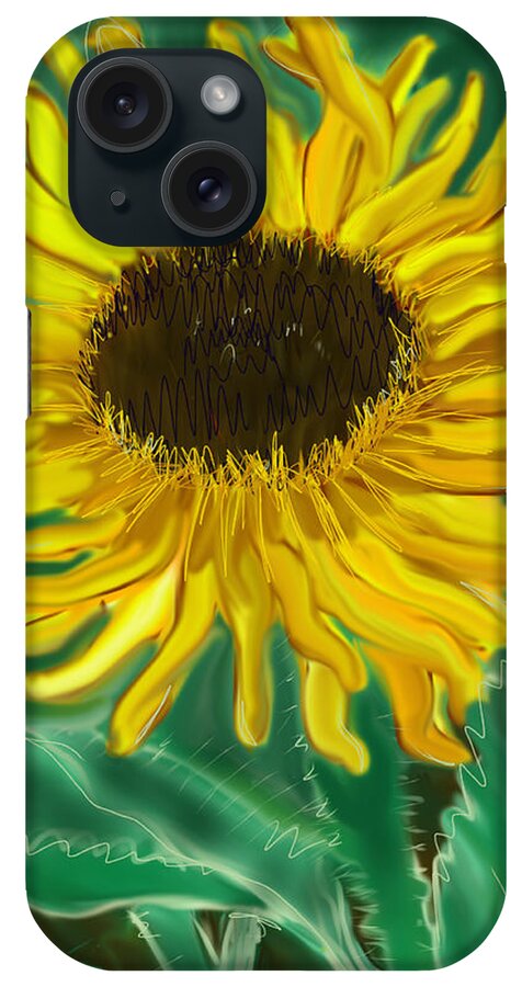 Sunflower iPhone Case featuring the painting The Sun Thief #1 by Jean Pacheco Ravinski