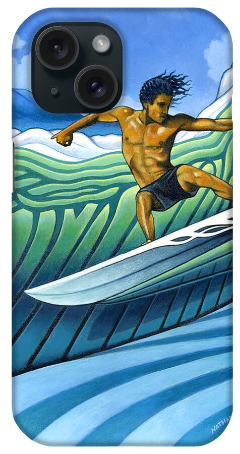 Surfer iPhone Case featuring the painting Tico Surfer #2 by Nathan Miller