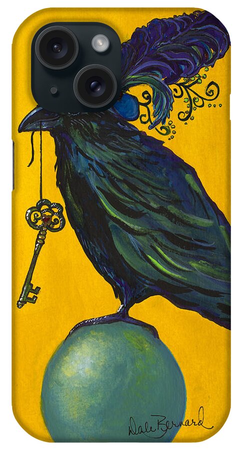Raven iPhone Case featuring the painting Uncommon Raven Love 2 #1 by Dale Bernard