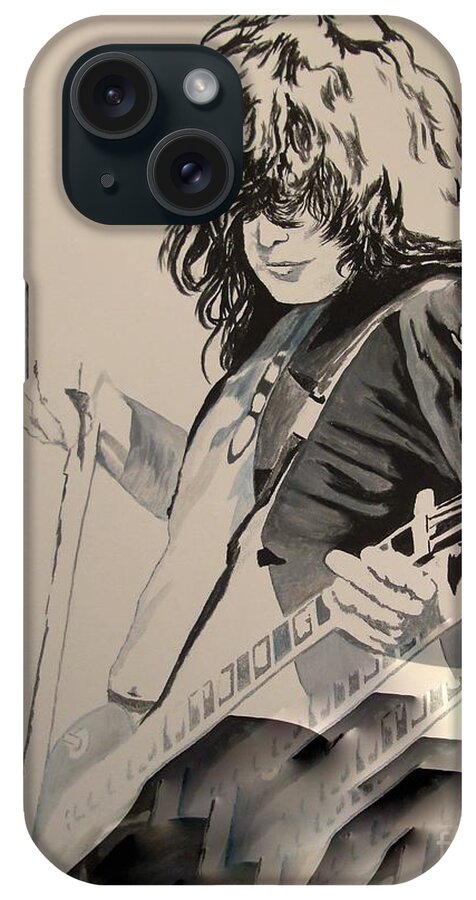 Jimmy Page iPhone Case featuring the painting Untitled #1 by Stuart Engel