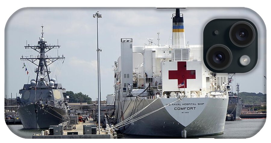 Norfolk iPhone Case featuring the photograph US Naval Hospital Ship Comfort #2 by Rick Rosenshein
