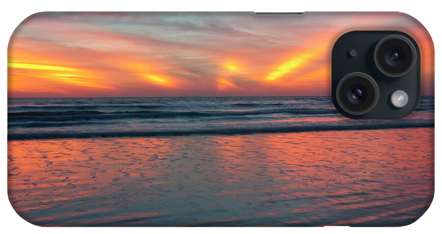 America iPhone Case featuring the photograph USA, Florida, Sarasota, Cloudy Sunset #1 by Bernard Friel